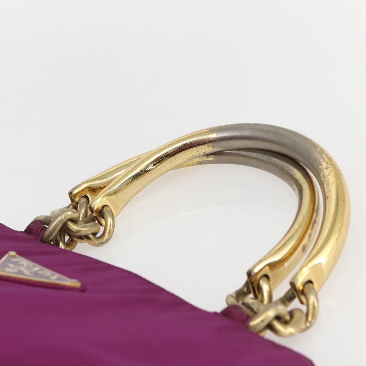 Prada Metal Handles Tote Tessuto, PURPLE, NYLON, Handbag