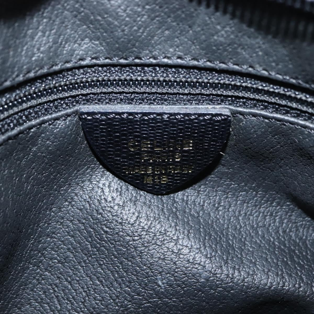 Celine Vintage Circle Logo Crossbody Bag Leather, BLACK, LEATHER, Shoulder bag