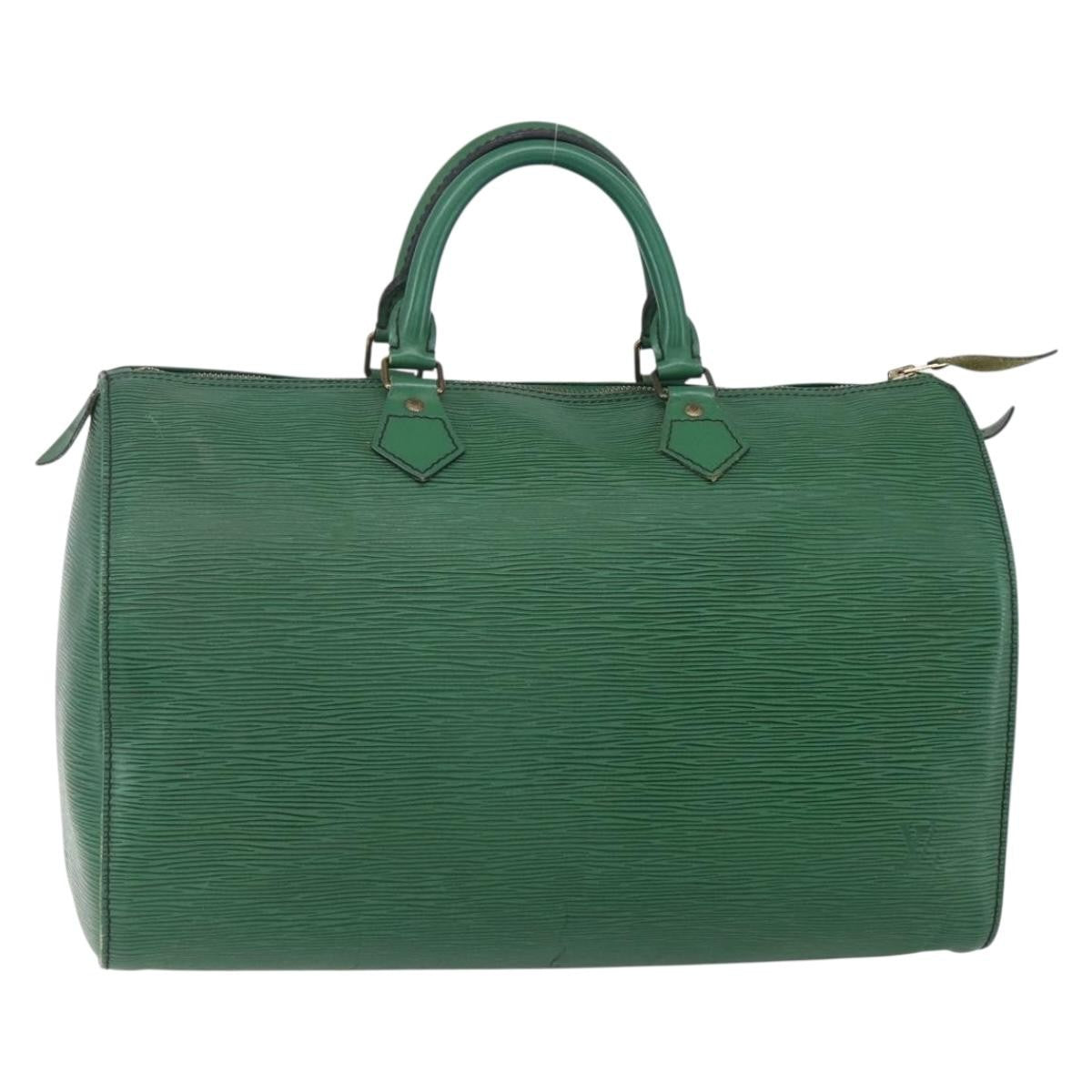 Louis Vuitton Speedy Handbag Epi Leather, GREEN, LEATHER, Handbag