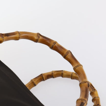 Gucci Vintage Bamboo Handle Tote Nylon, BROWN, NYLON, Tote bag