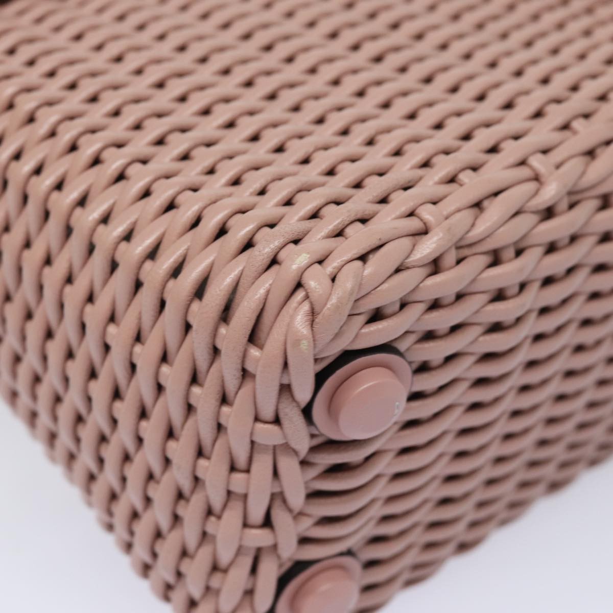 Salvatore Ferragamo Boxyz Top Handle Bag Woven Leather, PINK, LEATHER, Shoulder bag