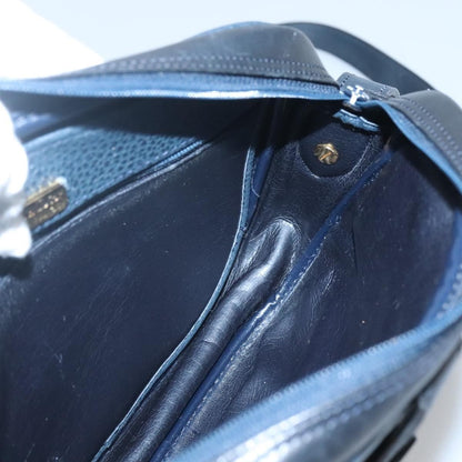 Christian Dior Vintage Flap Crossbody Bag Leather, NAVY, LEATHER, Shoulder bag