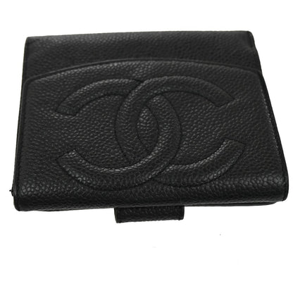 Chanel Timeless Trifold Wallet Leather, BLACK, LEATHER, Wallets