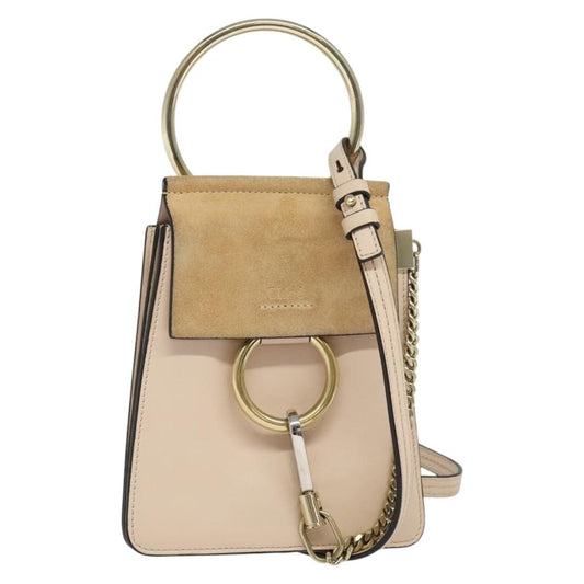 Chloe Faye Crossbody Leather and Suede, BEIGE, LEATHER, Shoulder bag