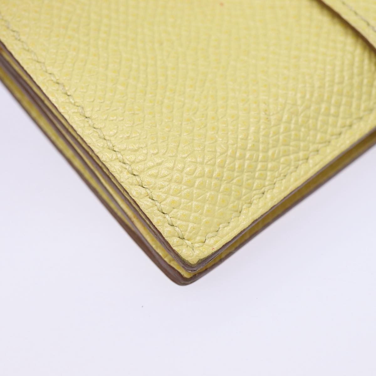 Hermes Bearn Card Case Epsom, YELLOW, LEATHER, Card Holders