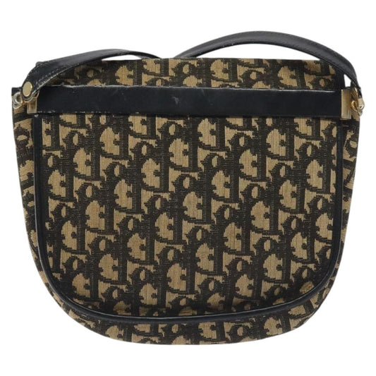 Christian Dior Vintage Flap Crossbody Bag Canvas, NAVY, CANVAS, Shoulder bag