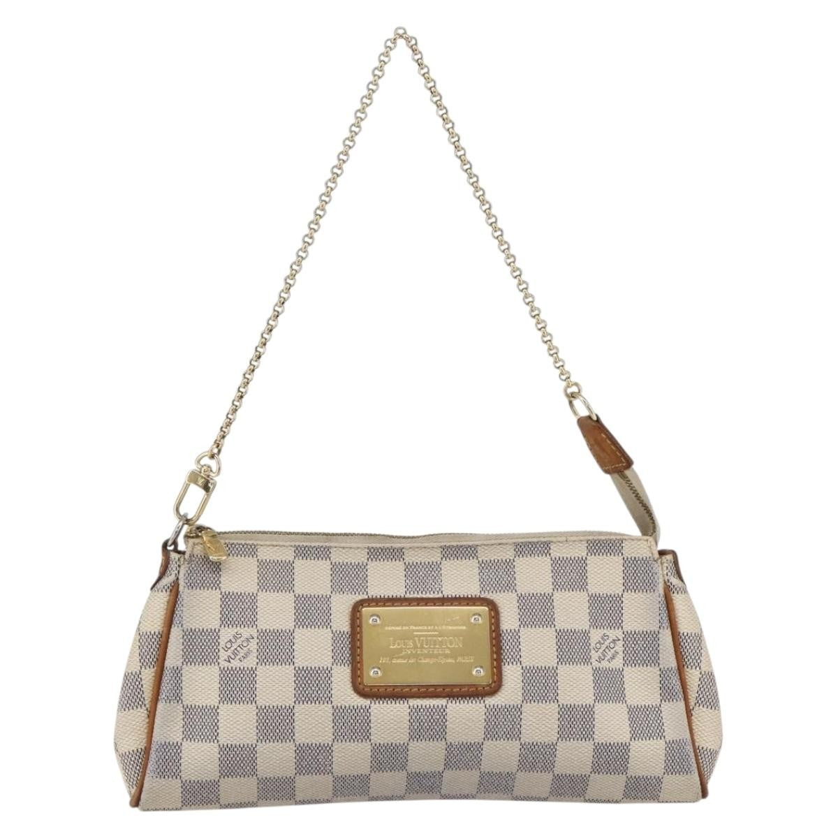 Louis Vuitton Eva Handbag Damier, WHITE, CANVAS, Shoulder bag