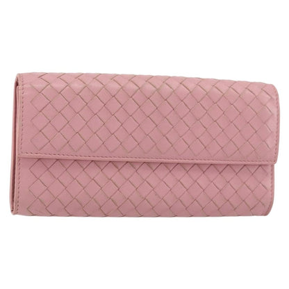 Bottega Veneta Intrecciato Long Zip  Wallet Leather, PINK, LEATHER, Wallets