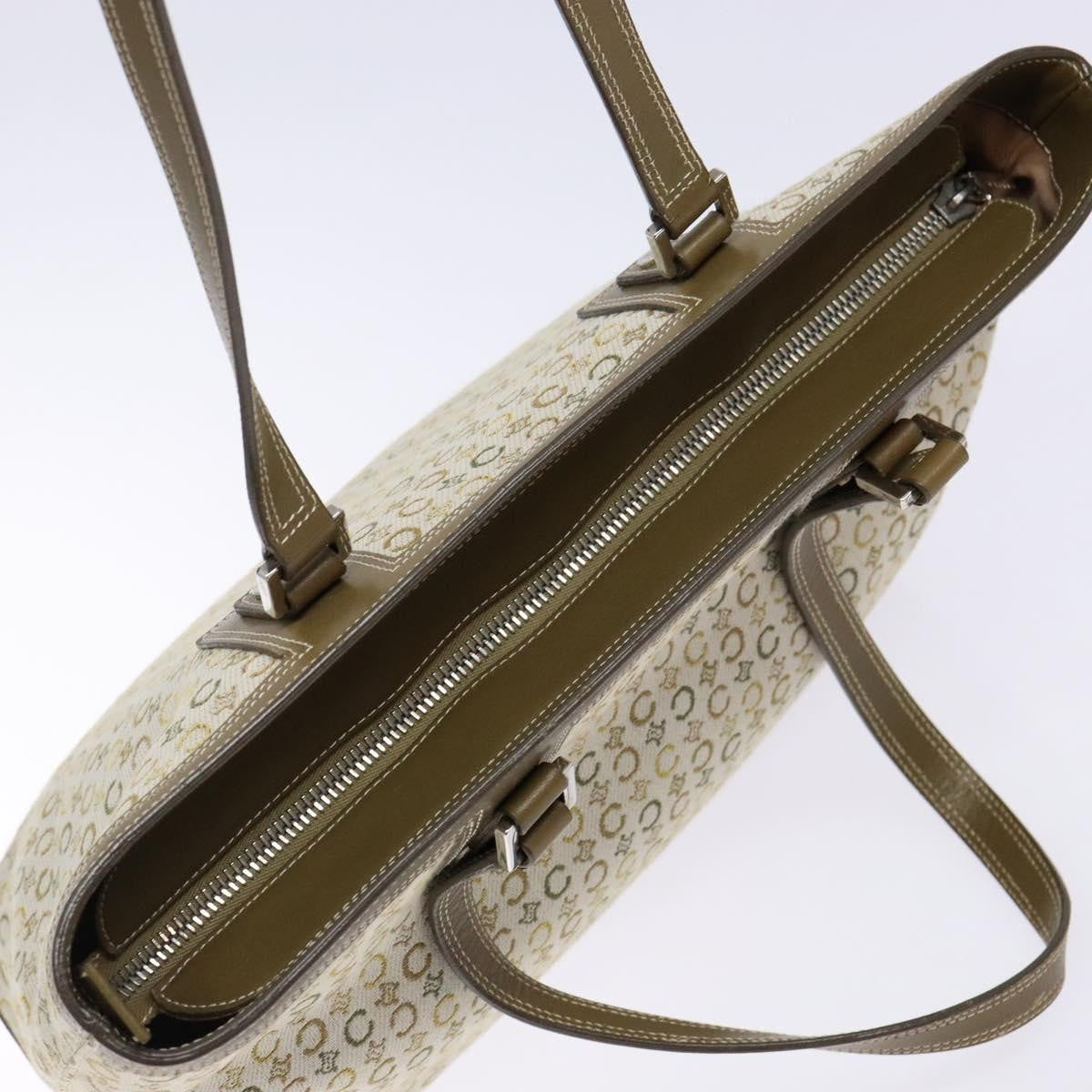 Celine Vintage Macadam Shoulder Bag Canvas, KHAKI, CANVAS, Shoulder bag