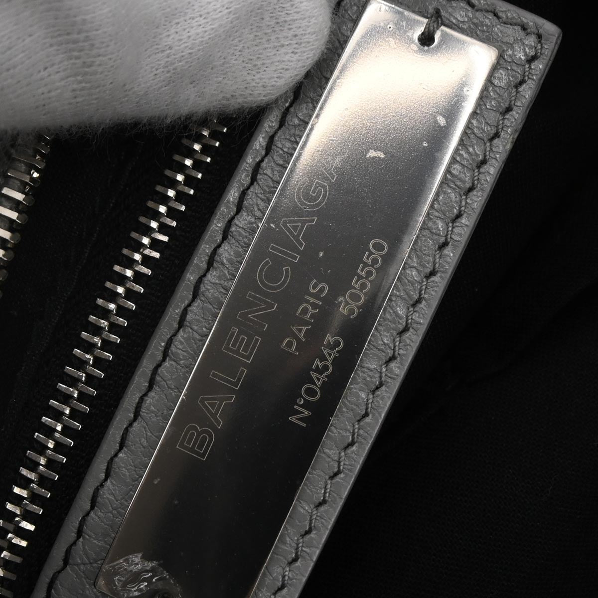 Balenciaga City Classic Studs Bag Leather, GRAY, LEATHER, Handbag