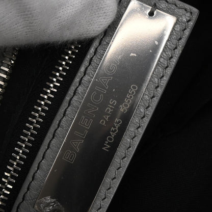 Balenciaga City Classic Studs Bag Leather, GRAY, LEATHER, Handbag