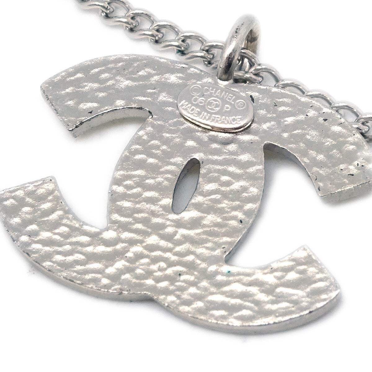 Chanel CC Logo Pendant Necklace Metal, SILVER, SILVER_PLATED, Necklace