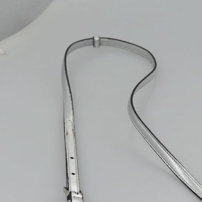 Prada Double Turn Lock Shoulder Bag Leather, SILVER, LEATHER, Shoulder bag