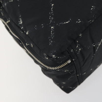 Chanel Travel Line Boston Bag Printed Nylon, BLACK, NYLON, Handbag