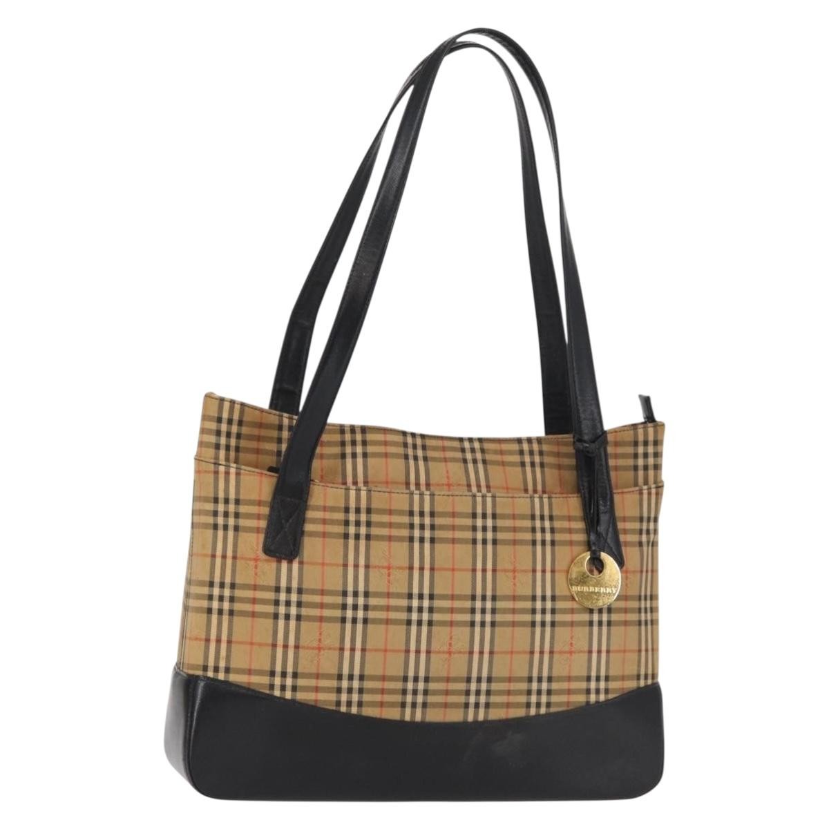 Burberry Nova check Shoulder bag Canvas, BEIGE, CANVAS, Shoulder bag
