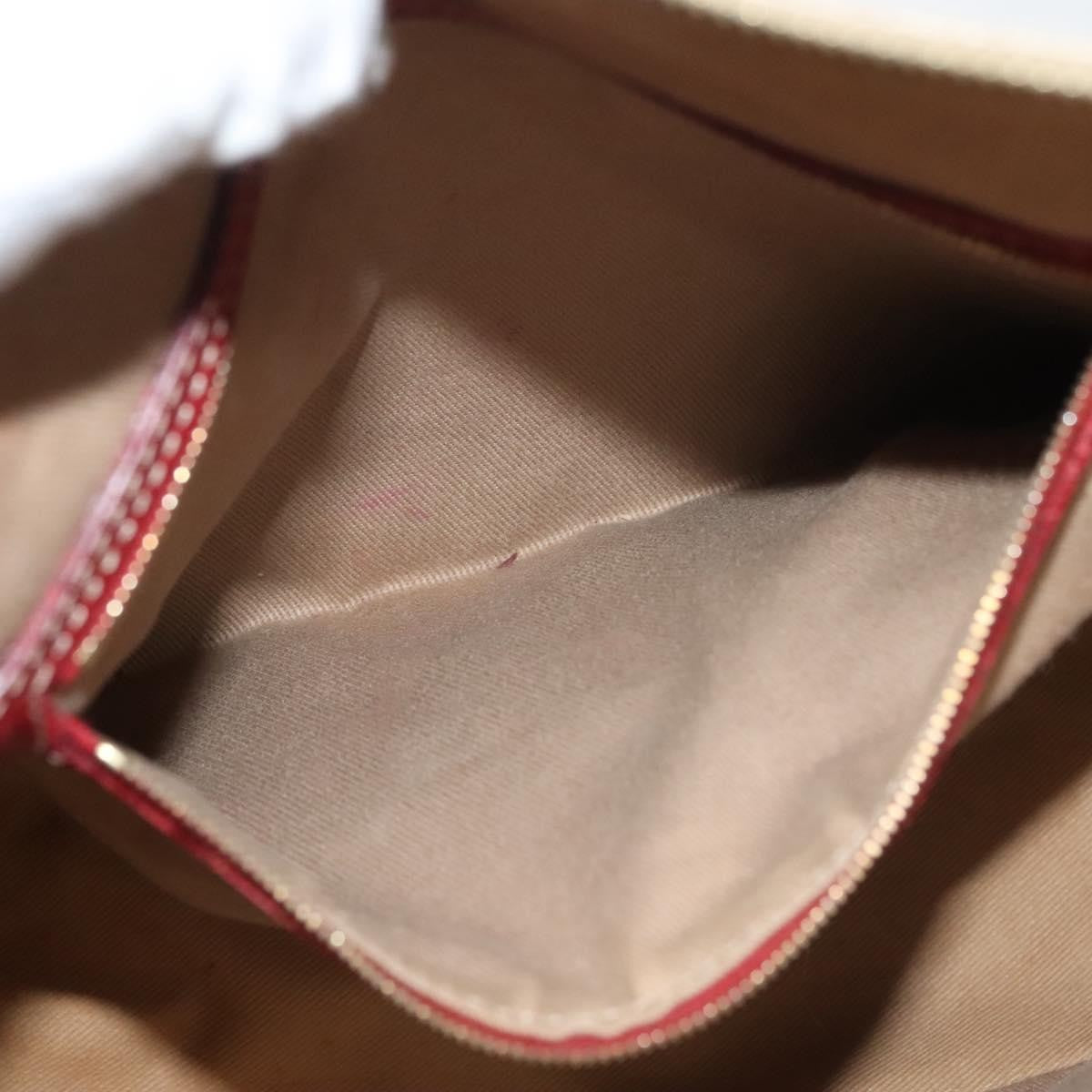 Celine Vintage Macadam Shoulder Bag Canvas and Leather, BEIGE, CANVAS, Shoulder bag