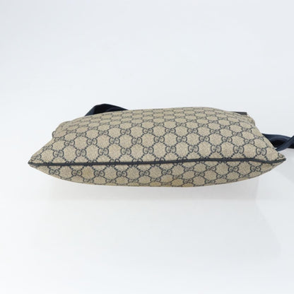 Gucci Zip Top Messenger Bag GG Coated Canvas, NAVY, PVC, Shoulder bag