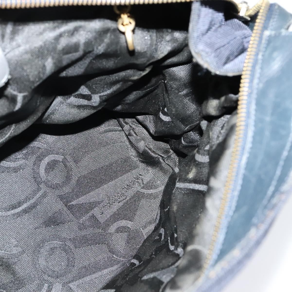 Salvatore Ferragamo Vala Shoulder Bag Canvas, NAVY, CANVAS, Shoulder bag