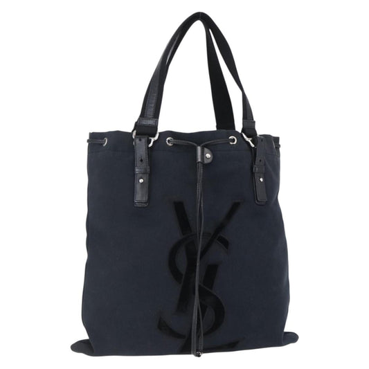 Saint Laurent Kahala Drawstring Tote Canvas, BLACK, CANVAS, Tote bag