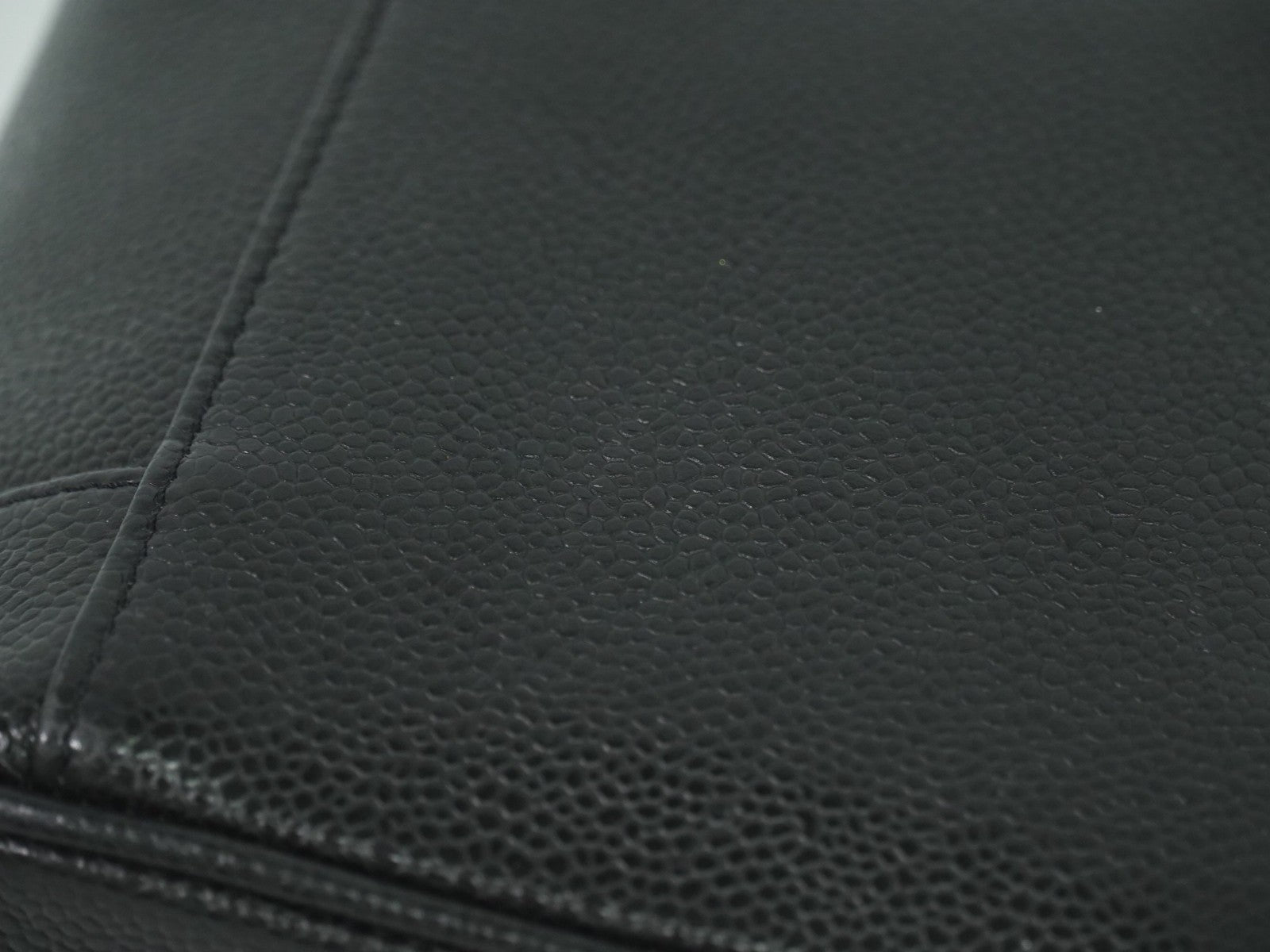 Chanel Vanity pouch Leather, BLACK, LEATHER, Toiletry Case