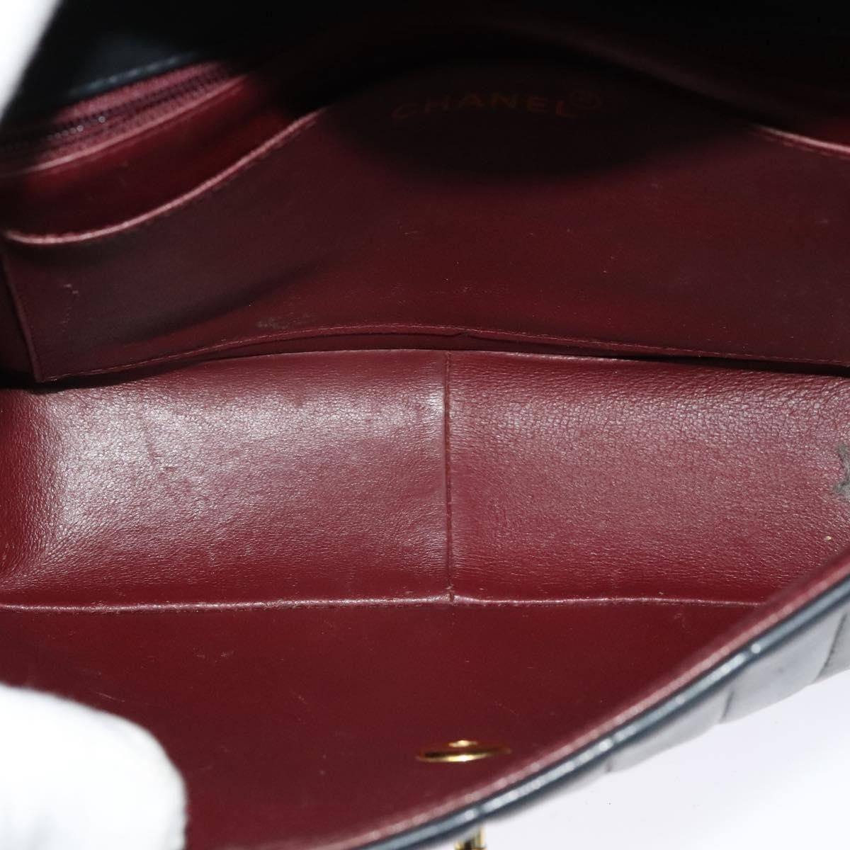 Chanel Vintage Vertical CC Flap Bag Leather, BLACK, LEATHER, Shoulder bag