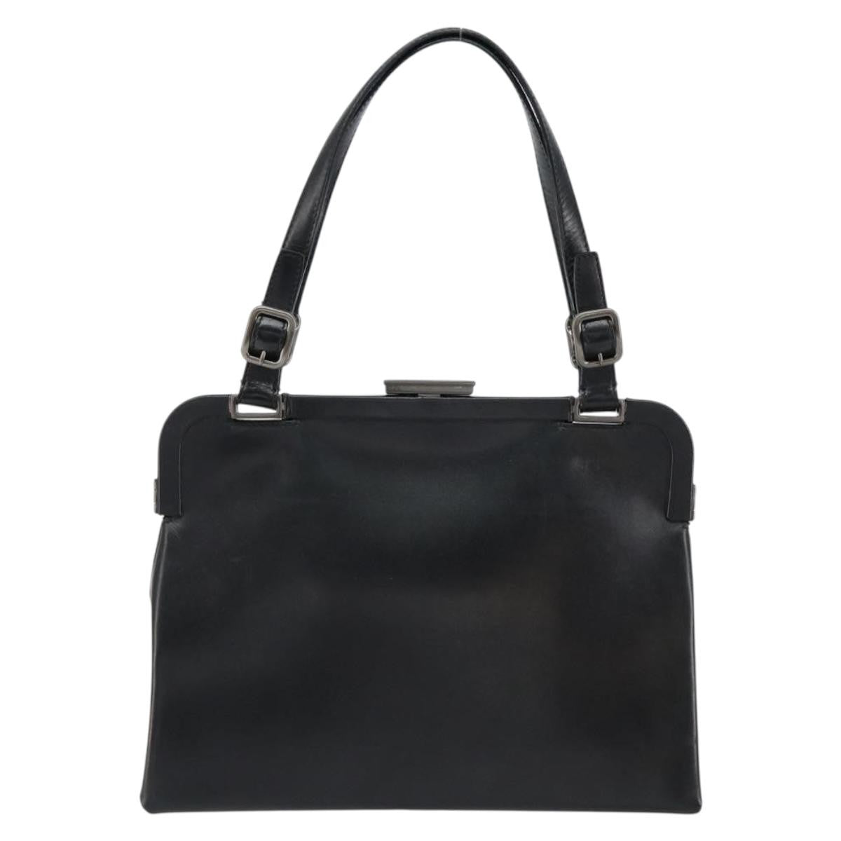 Prada Vintage Handbag Leather, BLACK, LEATHER, Handbag