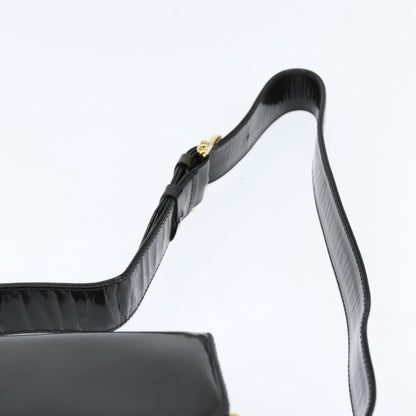 Celine Vintage Carriage Flap Clutch Leather, BLACK, PATENT_LEATHER, Shoulder bag