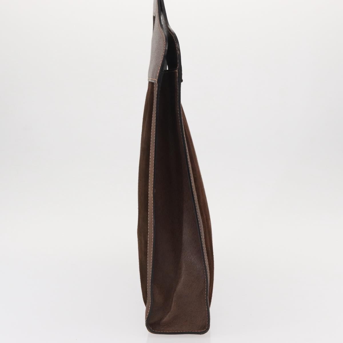 Gucci Vintage Web Sherry Line Handbag Suede, BROWN, SUEDE, Handbag