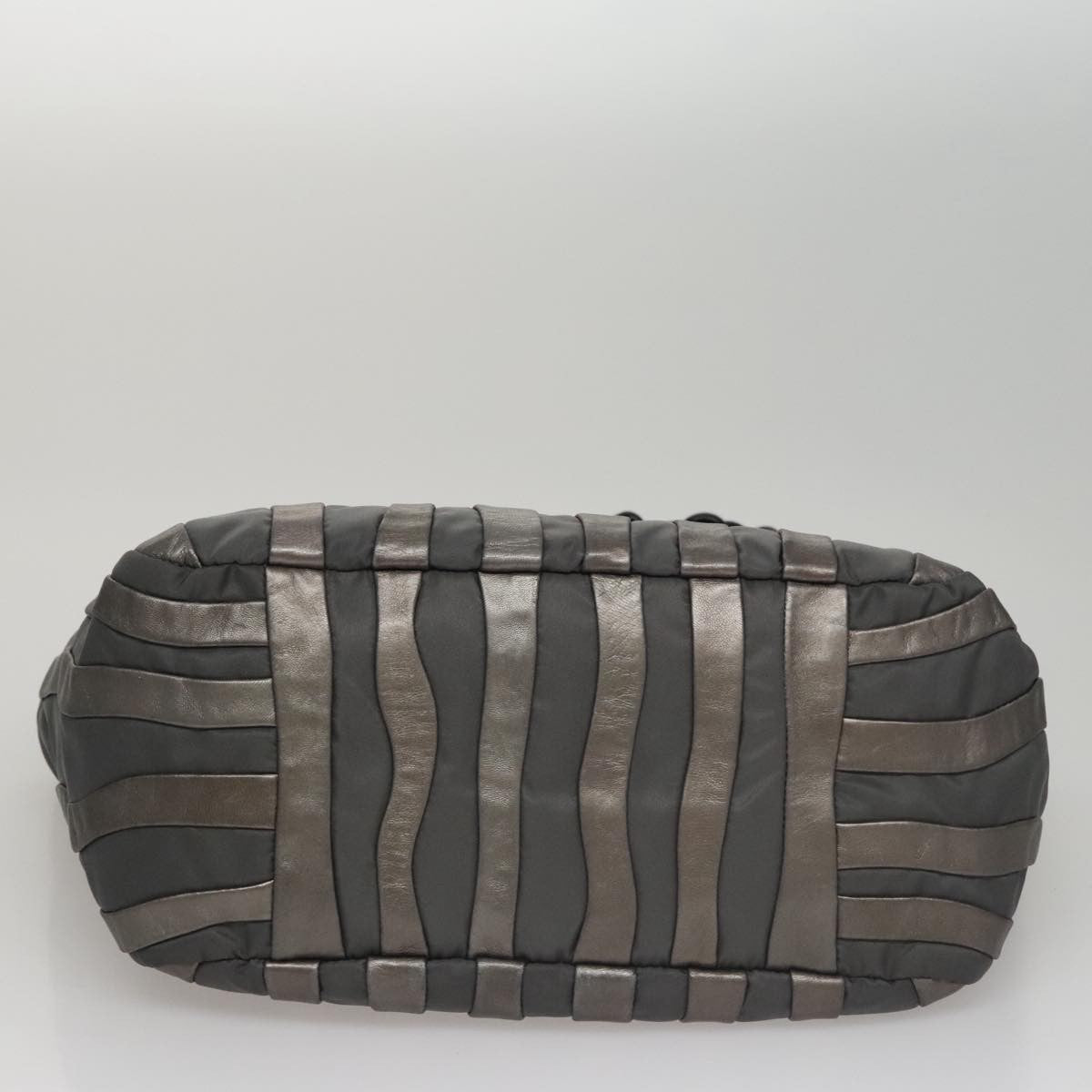 Prada Waves Chain Tote Leather and Tessuto, SILVER, LEATHER, Tote bag