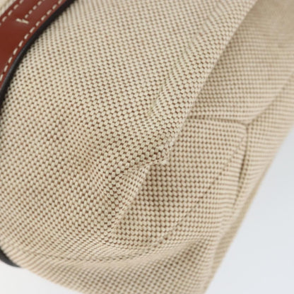 Chloe Woody Tote Canvas with Leather, BEIGE, CANVAS, Tote bag