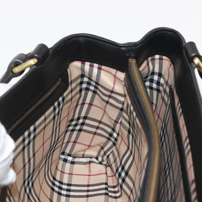 Burberry Vintage Tote Leather, BLACK, LEATHER, Tote bag