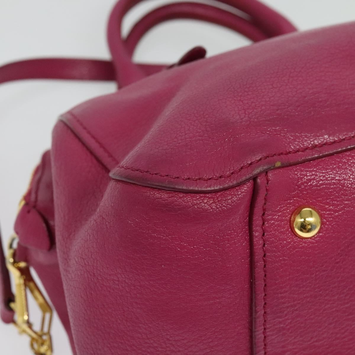 Miu Miu Madras Bowler Bag Leather, PINK, LEATHER, Handbag
