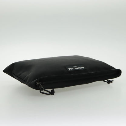 Balenciaga Logo Pouch Canvas, BLACK, CANVAS, Clutche & pouche