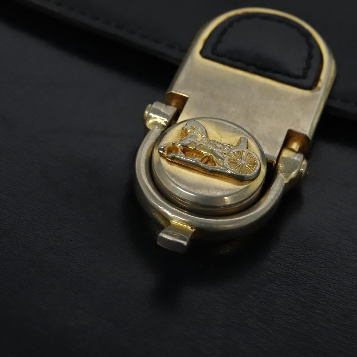 Celine Flap Shoulder Bag Leather, NAVY, LEATHER, Shoulder bag