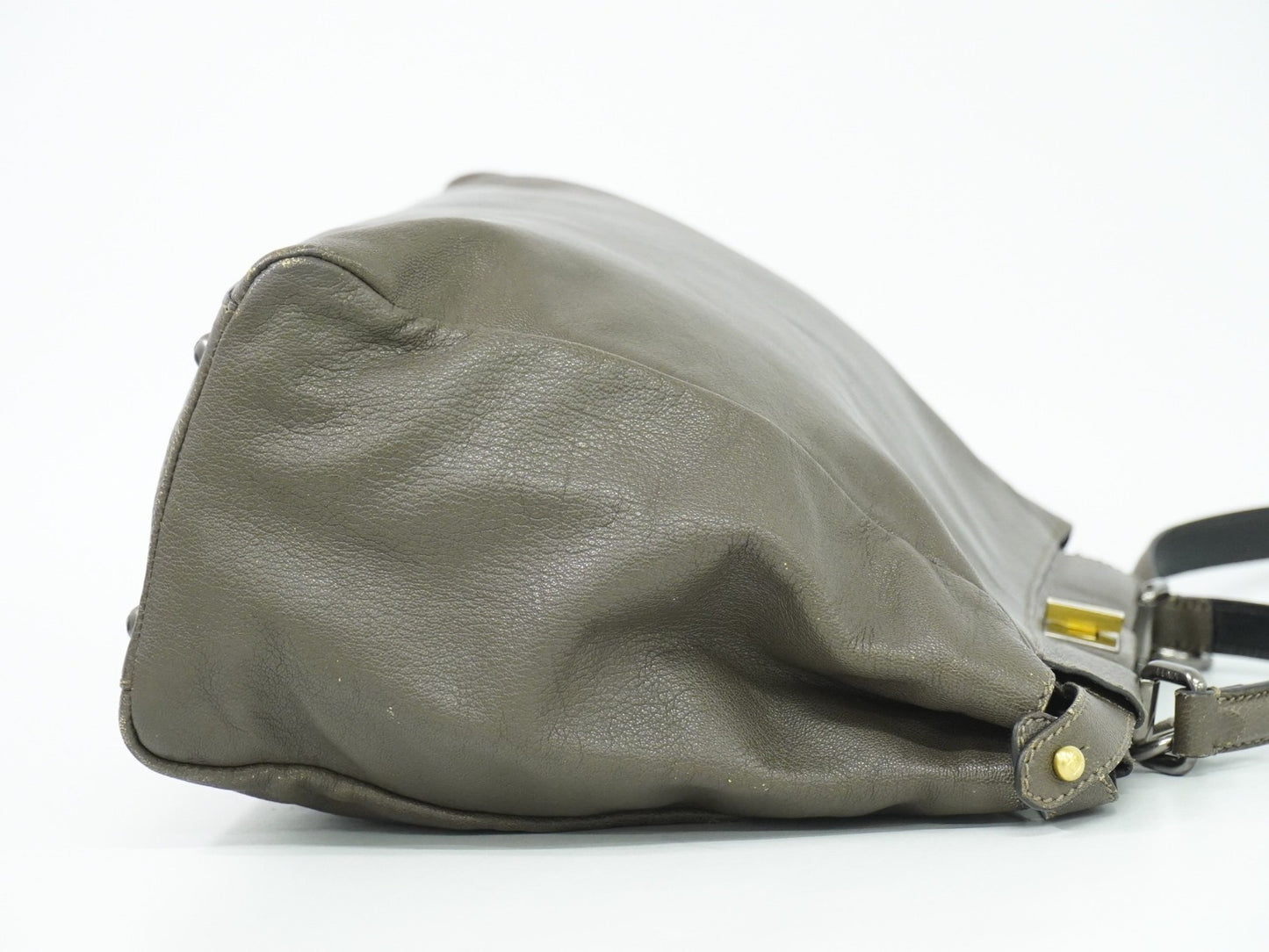 Fendi Peekaboo Bag Leather, GRAY, LEATHER, Handbag