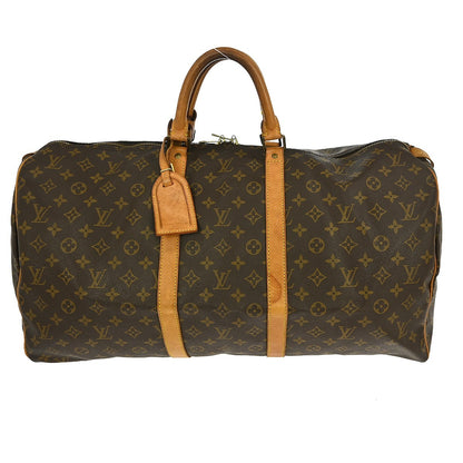 Louis Vuitton Keepall Bag Monogram Canvas, BROWN, CANVAS, Travel bag