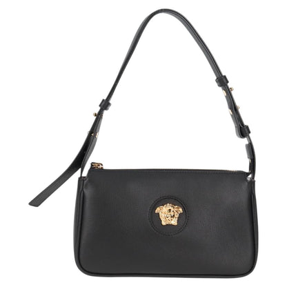 Versace Medusa Shoulder Bag Leather, BLACK, LEATHER, Shoulder bag
