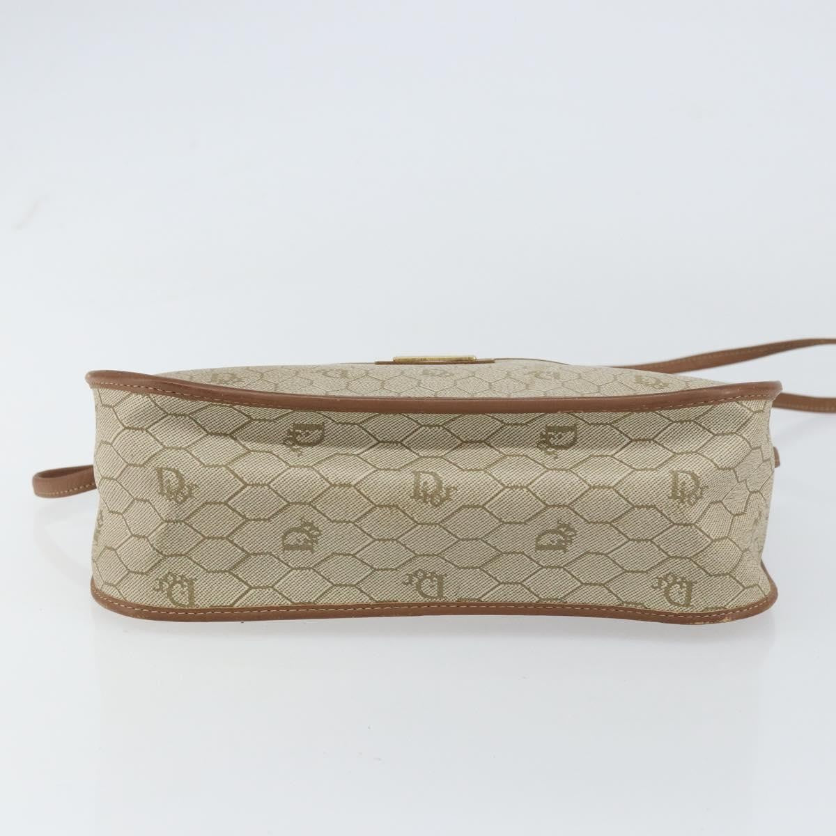 Christian Dior Vintage Honeycomb Shoulder Bag Canvas, BEIGE, CANVAS, Shoulder bag