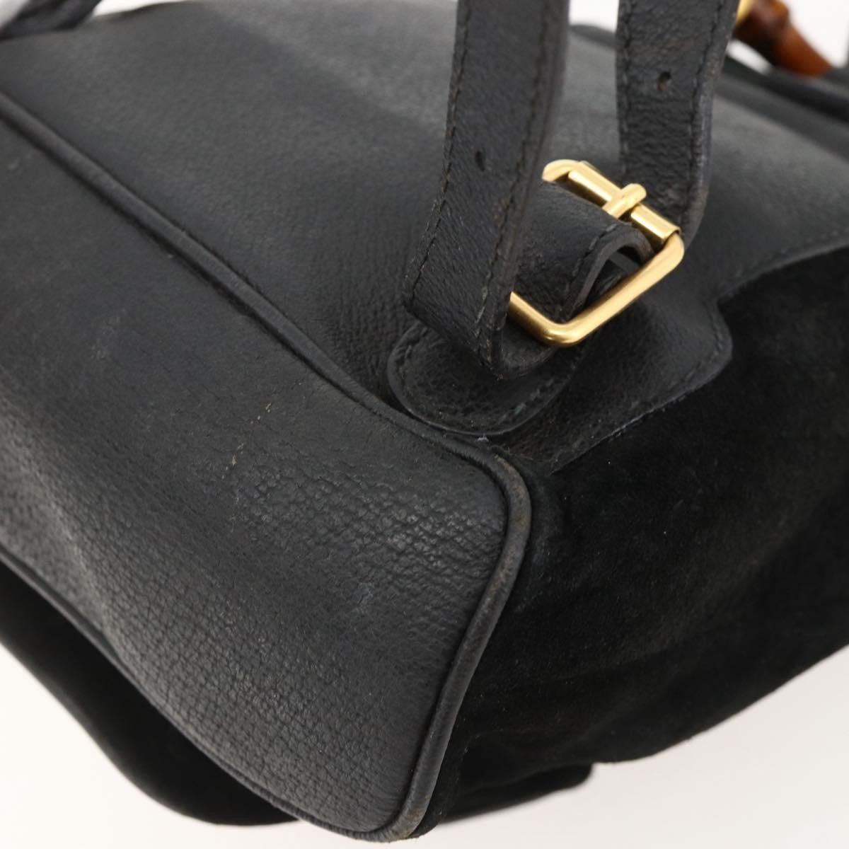 Gucci Gucci bamboo backpack daim, Black, Denim, Backpack