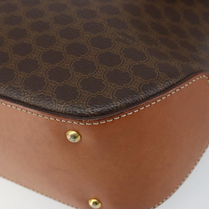 Celine Vintage Macadam Handbag Canvas, BROWN, PVC, Handbag