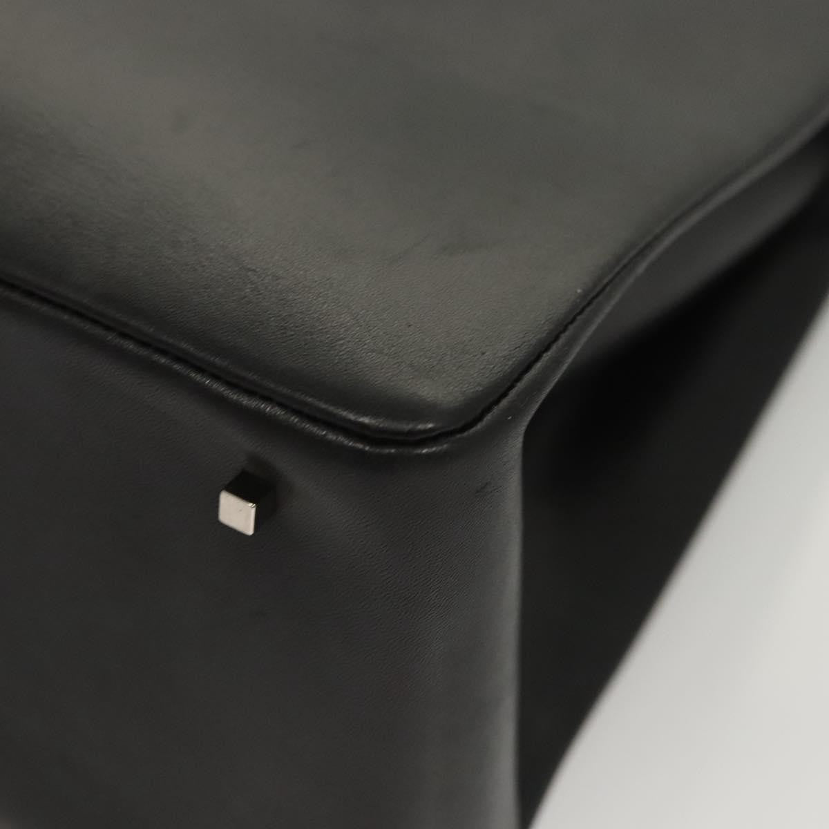 Salvatore Ferragamo Gancini handbag Leather, BLACK, LEATHER, Handbag