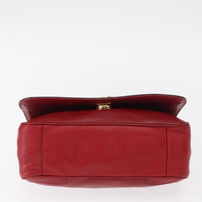 Salvatore Ferragamo Gancini Shoulder Bag Leather, RED, LEATHER, Shoulder bag