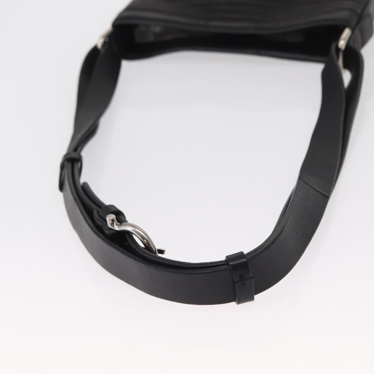 Salvatore Ferragamo Gancini Shoulder Bag Leather, BLACK, LEATHER, Shoulder bag