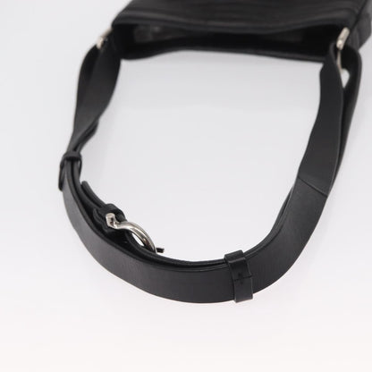 Salvatore Ferragamo Gancini Shoulder Bag Leather, BLACK, LEATHER, Shoulder bag