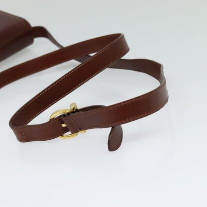 Salvatore Ferragamo Flap Shoulder Bag Leather, BROWN, LEATHER, Shoulder bag