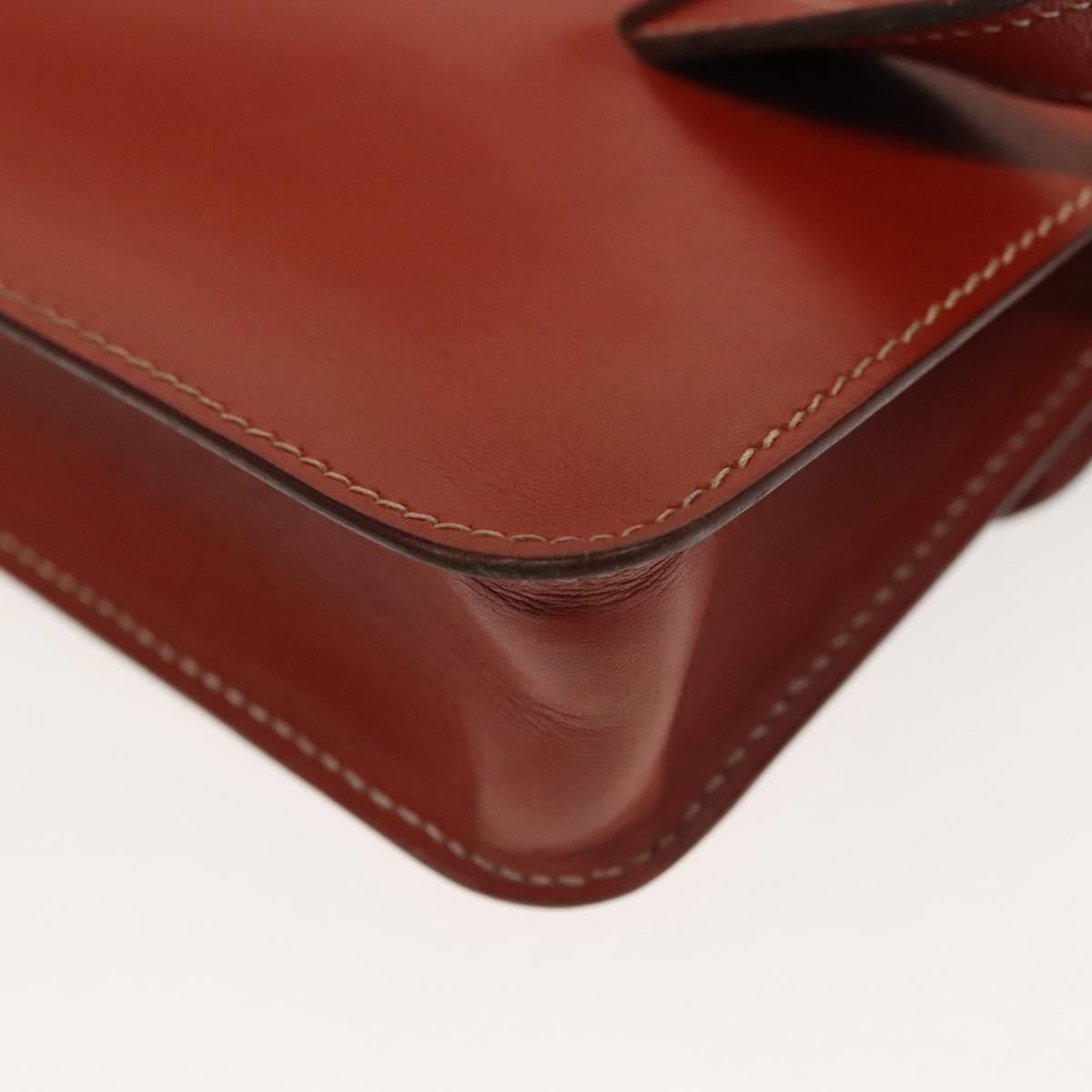 Hermes Pochette Green Waist Bag Leather, BROWN, LEATHER, Clutche & pouche