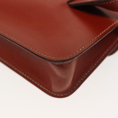 Hermes Pochette Green Waist Bag Leather, BROWN, LEATHER, Clutche & pouche