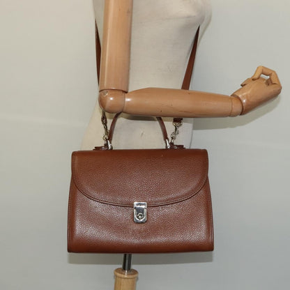 Burberry Vintage Handbag Leather, BROWN, LEATHER, Handbag