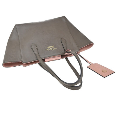 Gucci Swing Tote Leather, GRAY, LEATHER, Tote bag