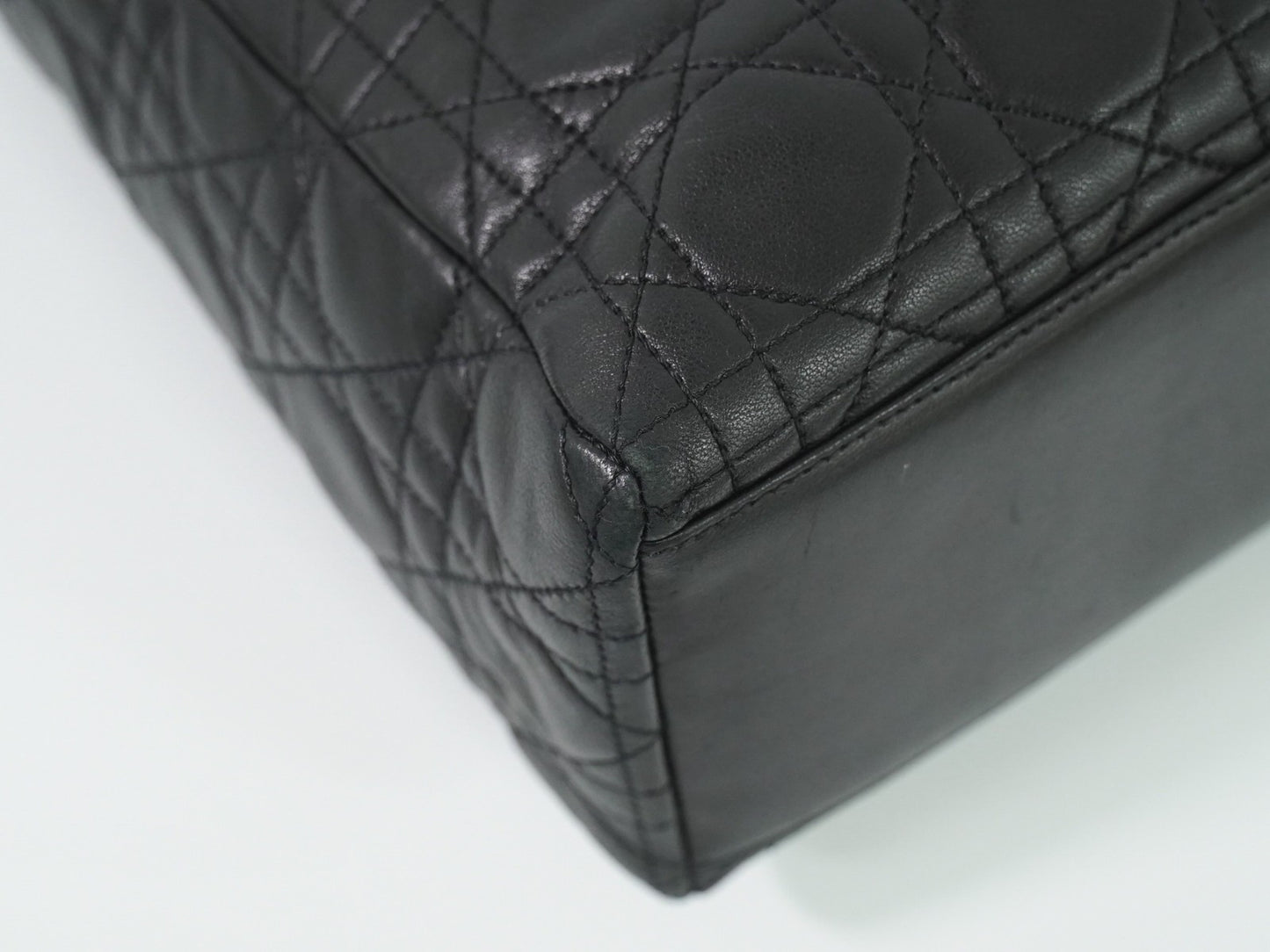 Christian Dior Lady cannage Matelassé, BLACK, LEATHER, Handbag